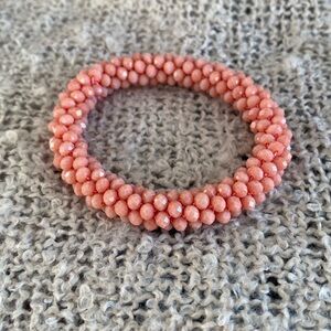 New Kinsley Armelle Isabella Collection Old Rose Glass Beaded Bracelet